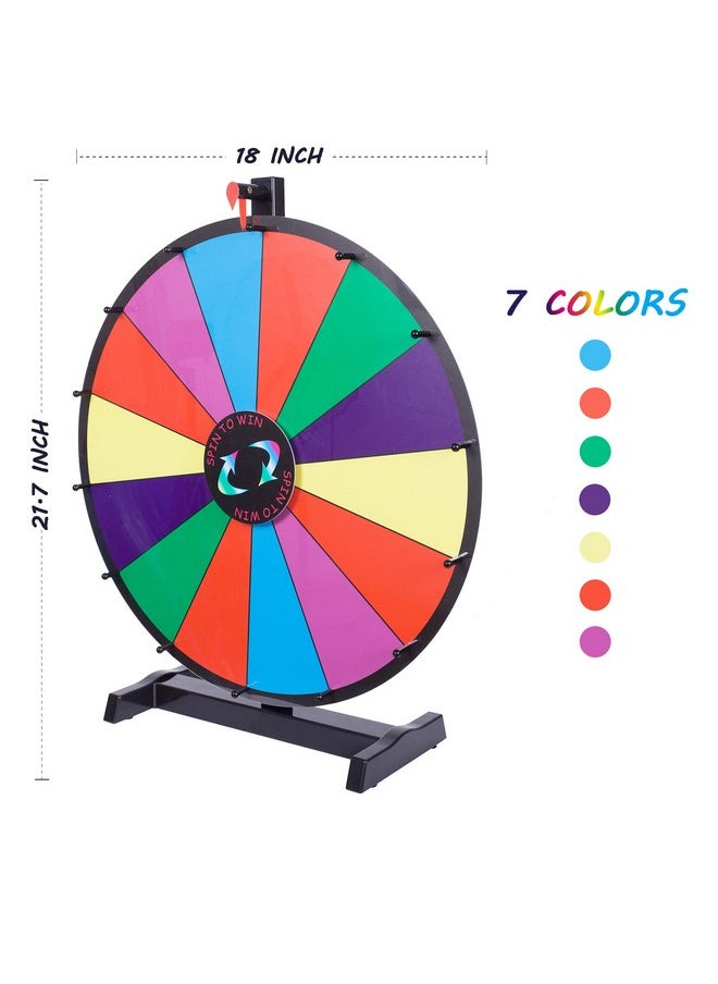 iElyiEsy - 18 Inch Spinning Wheel For Prize 14 Slots Tabletop Prize Wheel Spinner With Stand Dry Erase Marker And Eraser For Trade Show Carnival Party Pub Fortune Game - Image 1
