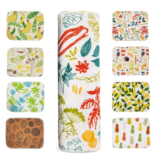 Gecocious Reusable Paper Towels Washable, Pack of 12 Paperless Kitchen Towels Roll - Surprise Prints, Super Soft Eco Friendly Cotton Cloth - Image 1