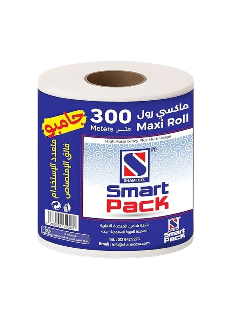 Smartpack Smart pack Maxi Roll – 300 Meter Soft & Durable Tissue Roll | High Absorbency, Eco-Friendly, Multi-Purpose Use | For Home, Office, Restaurants, Salons, Industrial Cleaning - Image 1