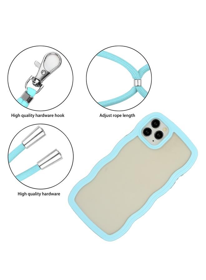 زبون جراب لهاتف iPhone 11 Pro Max Lanyard Candy Color Wave TPU شفاف من البولي يوريثين الحراري لهاتف الكمبيوتر الشخصي - Image 2