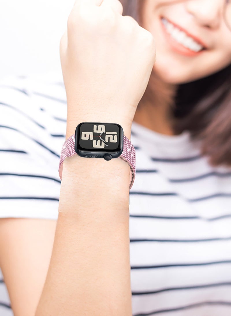 CATANES 2Packs 44mm/45mm/49mm Strap Band for Apple Watch Series 1-9, SE & Ultra - Rhinestone Sparkle Watch Band - Image 5