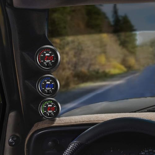 ZHSYMX Universal 52mm Water Temperature Gauge with Alarm and 1/8 Npt Sensor Car Digital Meter Red Display Green Ambient Light Temp 100-300F(-17~187C) - Image 5