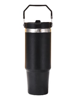 TIGER 900ml Stainless Steel Leak-Proof Travel Tumbler Mug – Double Wall Vacuum Insulated Sipper Bottle with Straw & Lid, Perfect for Car, Office, Travel & Gym (Black)  - Image 1