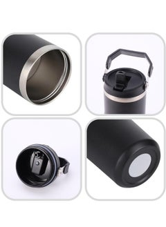 TIGER 900ml Stainless Steel Leak-Proof Travel Tumbler Mug – Double Wall Vacuum Insulated Sipper Bottle with Straw & Lid, Perfect for Car, Office, Travel & Gym (Black)  - Image 3