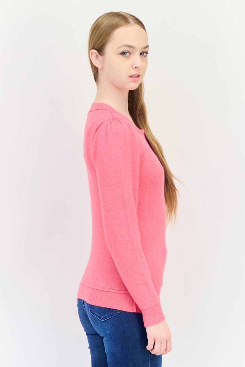 Aerie سويت شيرت محبوك بياقة دائرية للنساء، وردي - Image 2