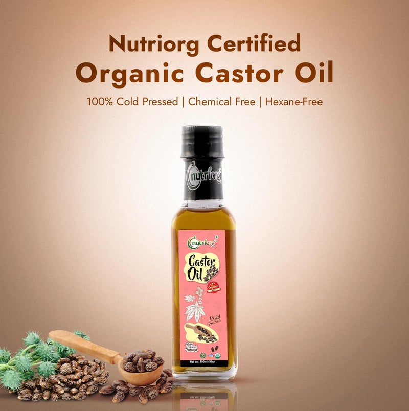 Nutriorg Organic Castor Oil 200 ml (Pack of 2 * 100 Each) | With Deep Nourishing Properties | Can be used for Hair & Skin - Image 2