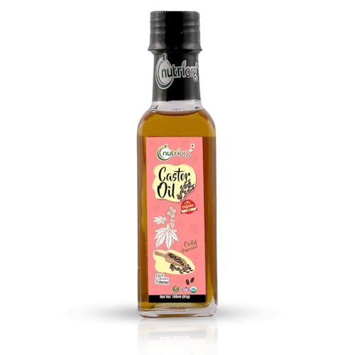 Nutriorg Organic Castor Oil 200 ml (Pack of 2 * 100 Each) | With Deep Nourishing Properties | Can be used for Hair & Skin - Image 1