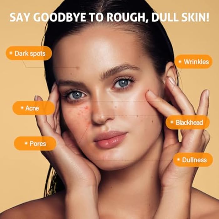 RIHAKO Turmeric Vitamin C Face Scrub-Turmeric Microdermabrasion Exfoliating Facial Scrub Vitamin C Face Exfoliator - Image 3