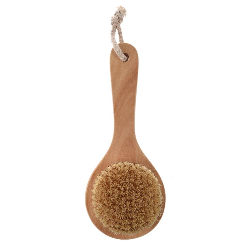 Long Handle Wooden Body Brush For Dry Brushing And Skin Detox - Image 2