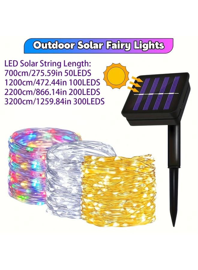 300LED Solar Fairy Lights 1259 Inch Outdoor Copper Wire IP65 8 Modes Garden Patio Yard Party Holiday Christmas Decoration White - Image 3