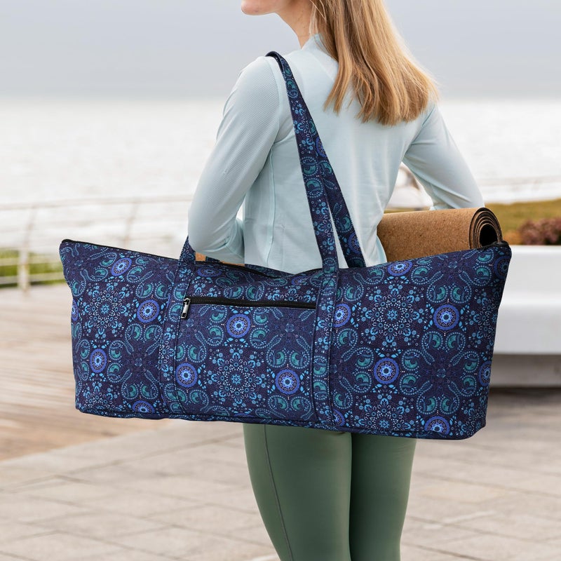 Boulder Bee Yoga Mat Bag with Wet Pocket, Large Yoga Mat Carrier, Yoga Gifts for Women, Gym Tote Bag for Travel Office Beach Workout - Image 2