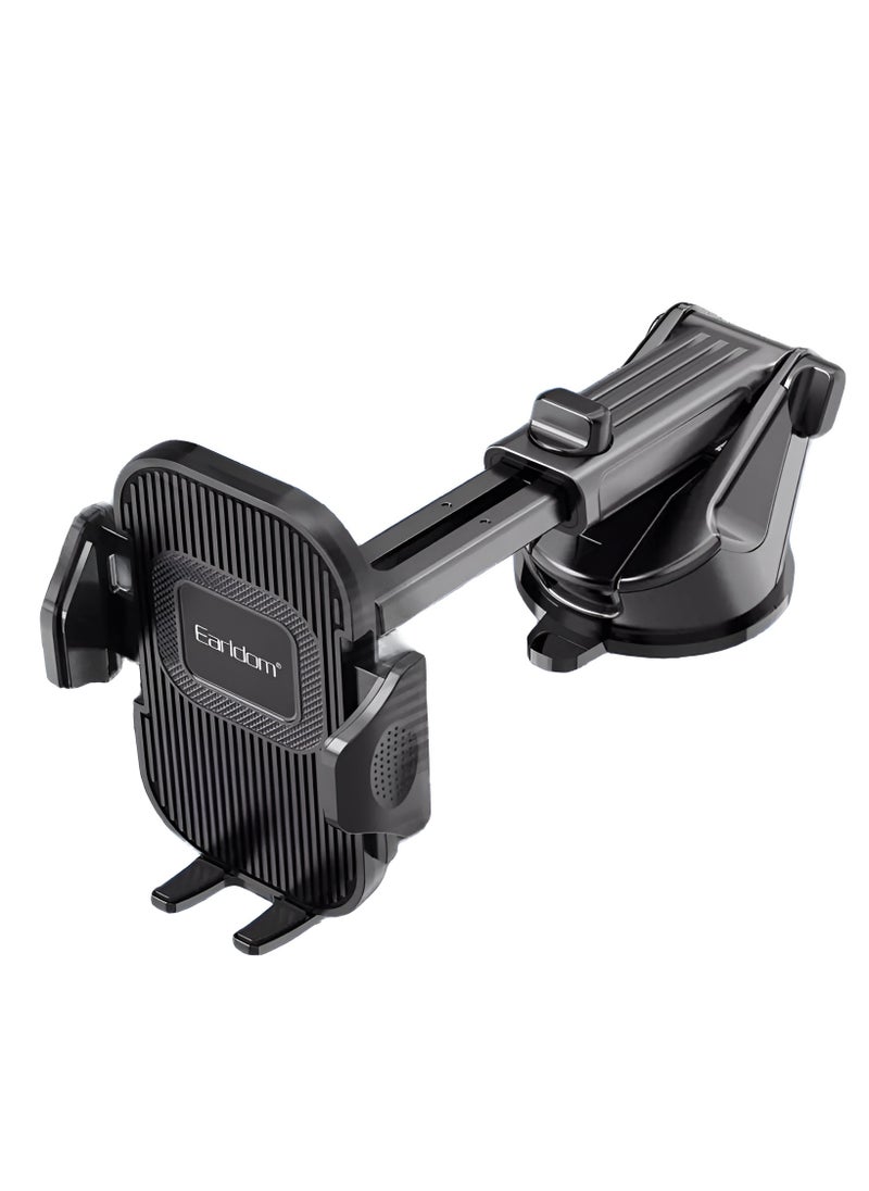 Earldom - Earldom EH270 Car Phone Holder – 360° Rotation – Strong Suction for Windshield or Dashboard – Black - Image 1