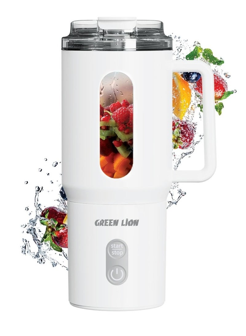 GREEN LION Mug Blend Portable Juicer 500ml / Dual-Use Design ,Mug & Juicer/ 6 Powerful Blades Juicer for Healthy Drinks/ Drip-Free / Portable Juicer & Mug / Powerful Blender for Travel, Gym, Outdoor - Black - Image 1