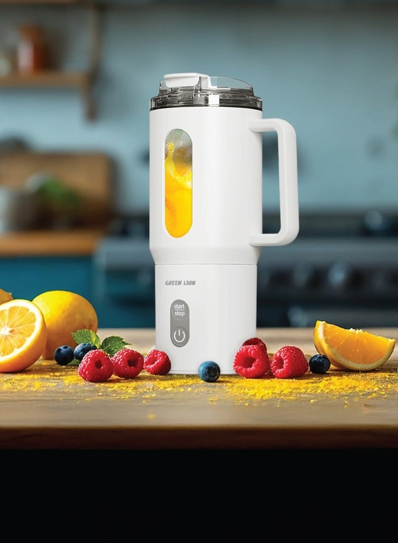 GREEN LION Mug Blend Portable Juicer 500ml / Dual-Use Design ,Mug & Juicer/ 6 Powerful Blades Juicer for Healthy Drinks/ Drip-Free / Portable Juicer & Mug / Powerful Blender for Travel, Gym, Outdoor - Black - Image 3