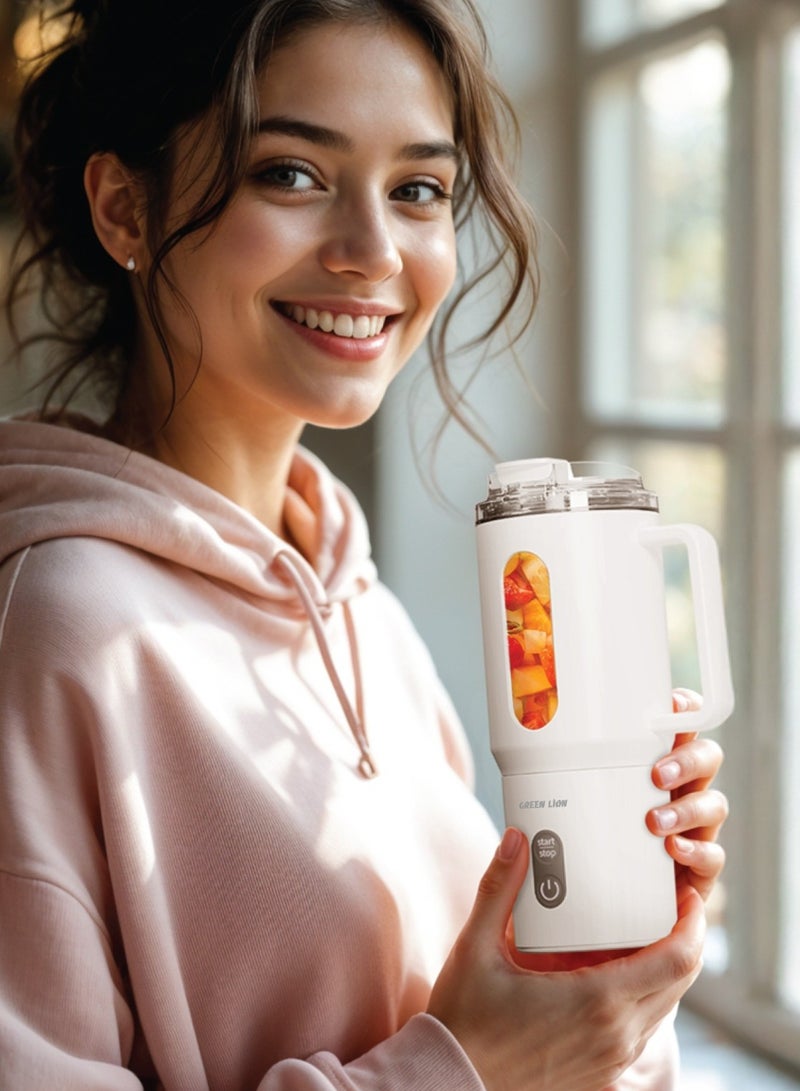 GREEN LION Mug Blend Portable Juicer 500ml / Dual-Use Design ,Mug & Juicer/ 6 Powerful Blades Juicer for Healthy Drinks/ Drip-Free / Portable Juicer & Mug / Powerful Blender for Travel, Gym, Outdoor - Black - Image 2