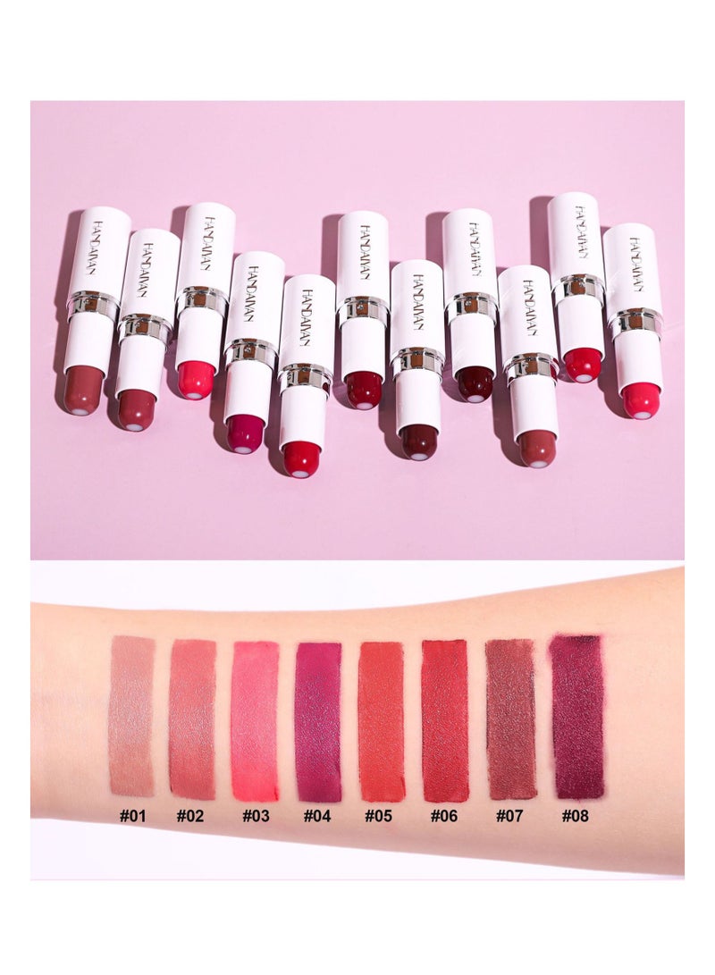 Handaiyan Lipstick Matte Liquid 2 In 1 Sandwich Double-layered Long Lasting Waterproof For Women Highly Pigmented Velvety Nude Super Stay Soft Hydrating & Lightweight Professional Moisturizing Makeup - Image 4