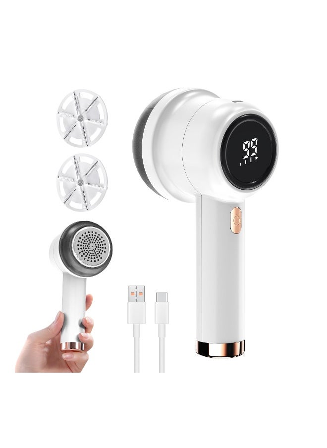 Fabric Shaver, Electric Lint Remover, Wireless Rechargeable 3-Gears and 6-Blades, Shavers to Remove Pilling for Clothes, Sweater, Couch, Blanket, Curtain, Socks, Wool