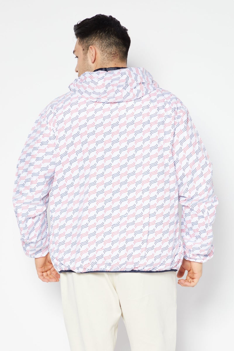 North Sails By Prada Men Brand Logo Windbreaker Jacket, White Combo  - Image 3