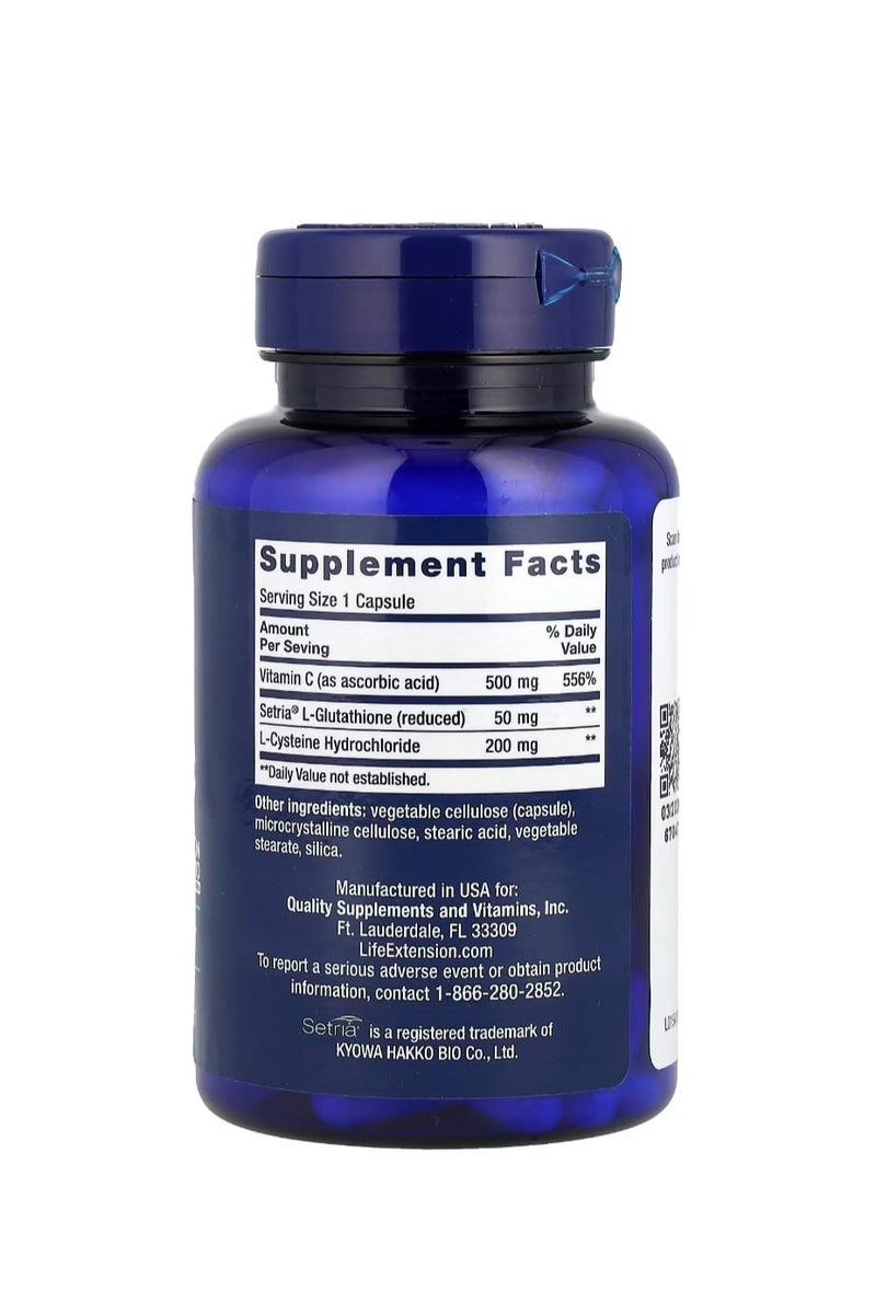 Life Extension Glutathione Cysteine & Vitamin C 100 Capsules - Image 2