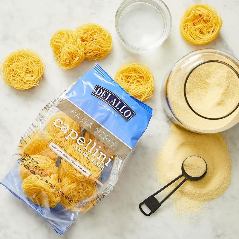 DeLallo Capellini Egg Pasta Nests - Angel Hair Long-Cut Pasta, 8.8oz Bag - Image 5