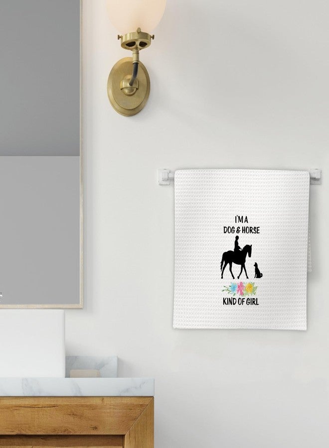 FIicy Dog Horse Lover Gifts Kitchen Towels, DogHorse Dish Towels, Dog and Horse Kind of Girl Decorative Hand Towels for Bathroom Kitchen, Gifts for DogHorse Lovers Owners Girls Women(16x24 Inch) - Image 2