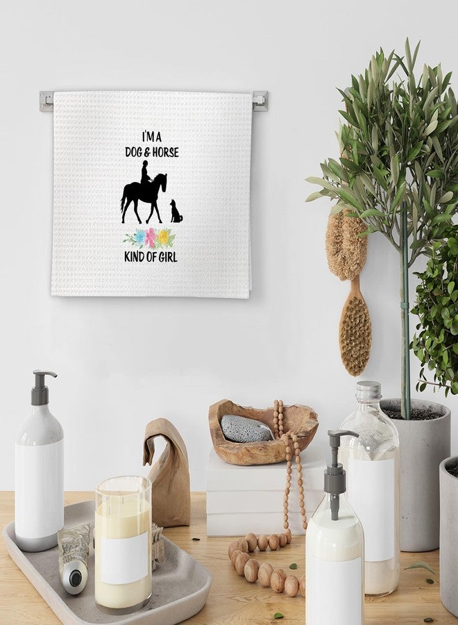 FIicy Dog Horse Lover Gifts Kitchen Towels, DogHorse Dish Towels, Dog and Horse Kind of Girl Decorative Hand Towels for Bathroom Kitchen, Gifts for DogHorse Lovers Owners Girls Women(16x24 Inch) - Image 4