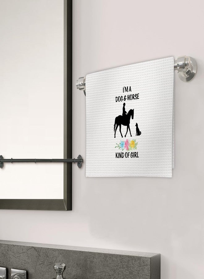 FIicy Dog Horse Lover Gifts Kitchen Towels, DogHorse Dish Towels, Dog and Horse Kind of Girl Decorative Hand Towels for Bathroom Kitchen, Gifts for DogHorse Lovers Owners Girls Women(16x24 Inch) - Image 3