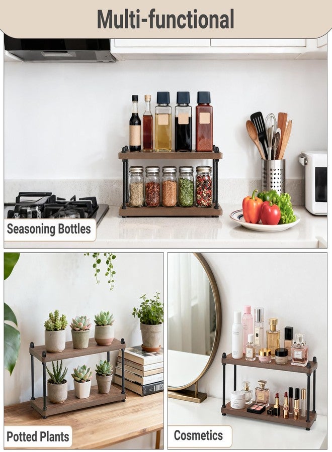 Mkono Coffee Station Organizer Wooden Mug Holder for Countertop Cup and Mug Shelf for Coffee Bar Accessories Rustic Matcha Stand 2 Tier Storage and Display Rack for Tea Cups Kitchen Office - Image 5