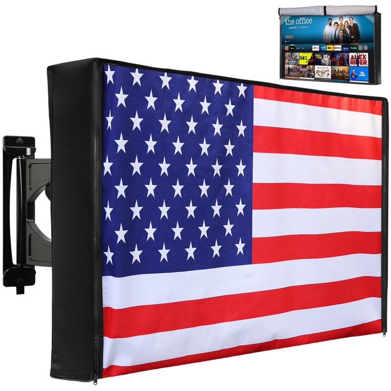 2win2buy Outdoor TV Cover 39 to 40 Inch Weatherproof Zipper Waterproof Outside TV Covers Heavy Duty 600D Oxford TV Covers Outdoor TV Screen Protectors Shield with Front Flap for Flat Screen Outdoor TVs - Image 2