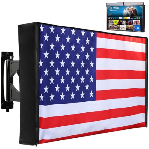 2win2buy Outdoor TV Cover 39 to 40 Inch Weatherproof Zipper Waterproof Outside TV Covers Heavy Duty 600D Oxford TV Covers Outdoor TV Screen Protectors Shield with Front Flap for Flat Screen Outdoor TVs - Image 1