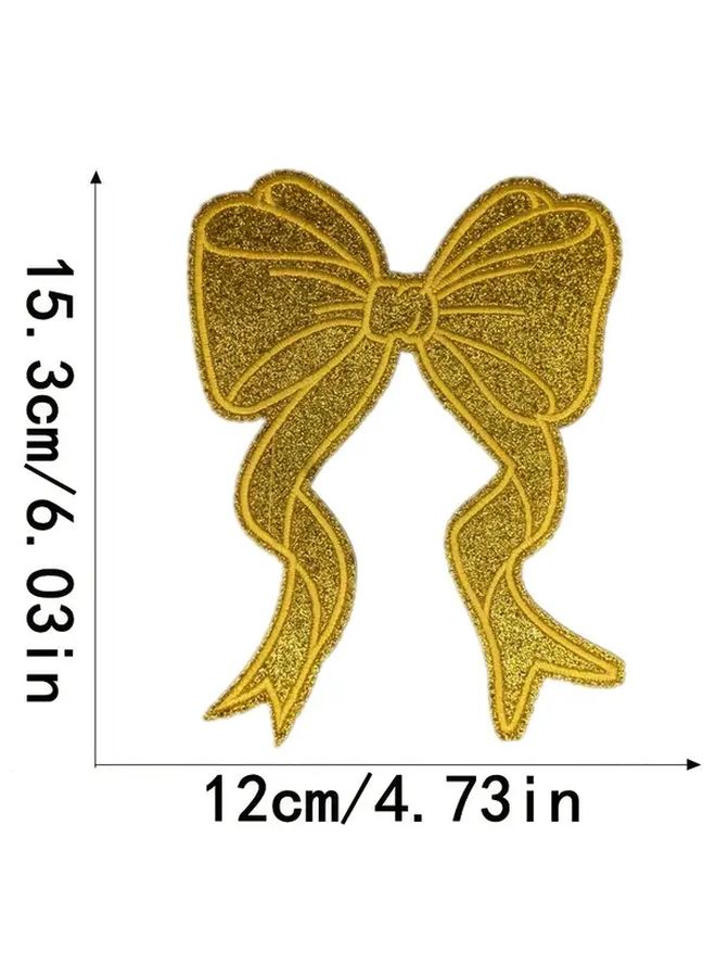 Green Shiny Bow Appliques Iron On Sew On Patches With Heat Activated Adhesive Color Coded DIY Badges For Jackets Bags Hats Bow Tie Emblem Clothing Accessories - Image 5