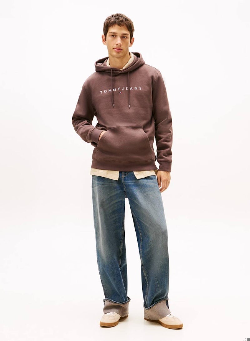 TOMMY JEANS Linear Logo Embroidery Kangaroo Pocket Hoody - Image 3