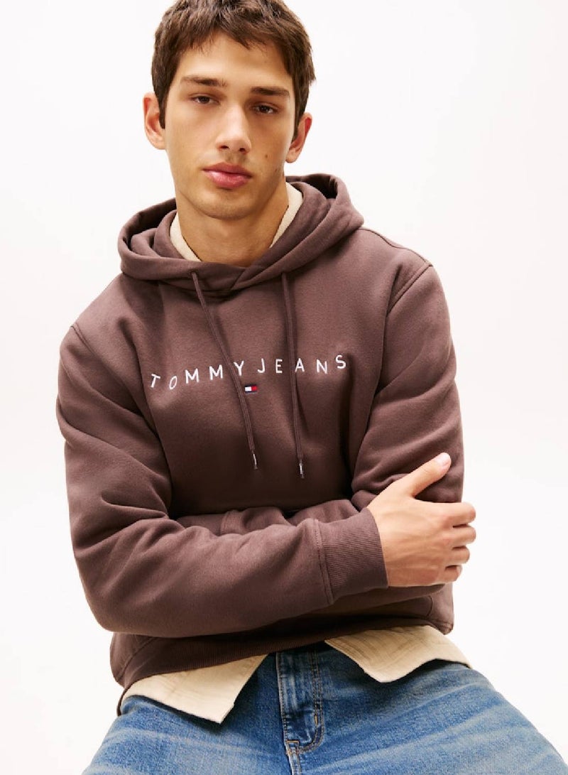 TOMMY JEANS Linear Logo Embroidery Kangaroo Pocket Hoody - Image 5