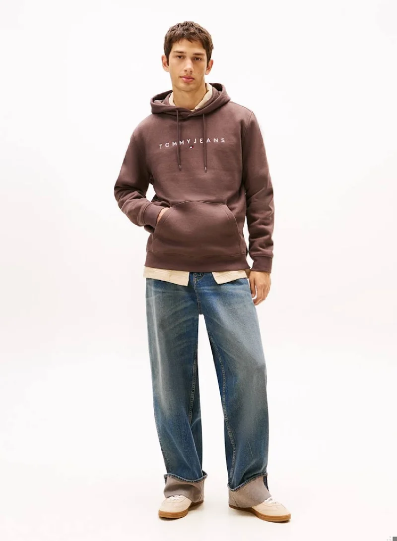 TOMMY JEANS  Linear Logo Embroidery Kangaroo Pocket Hoody for Men | Best Price UAE