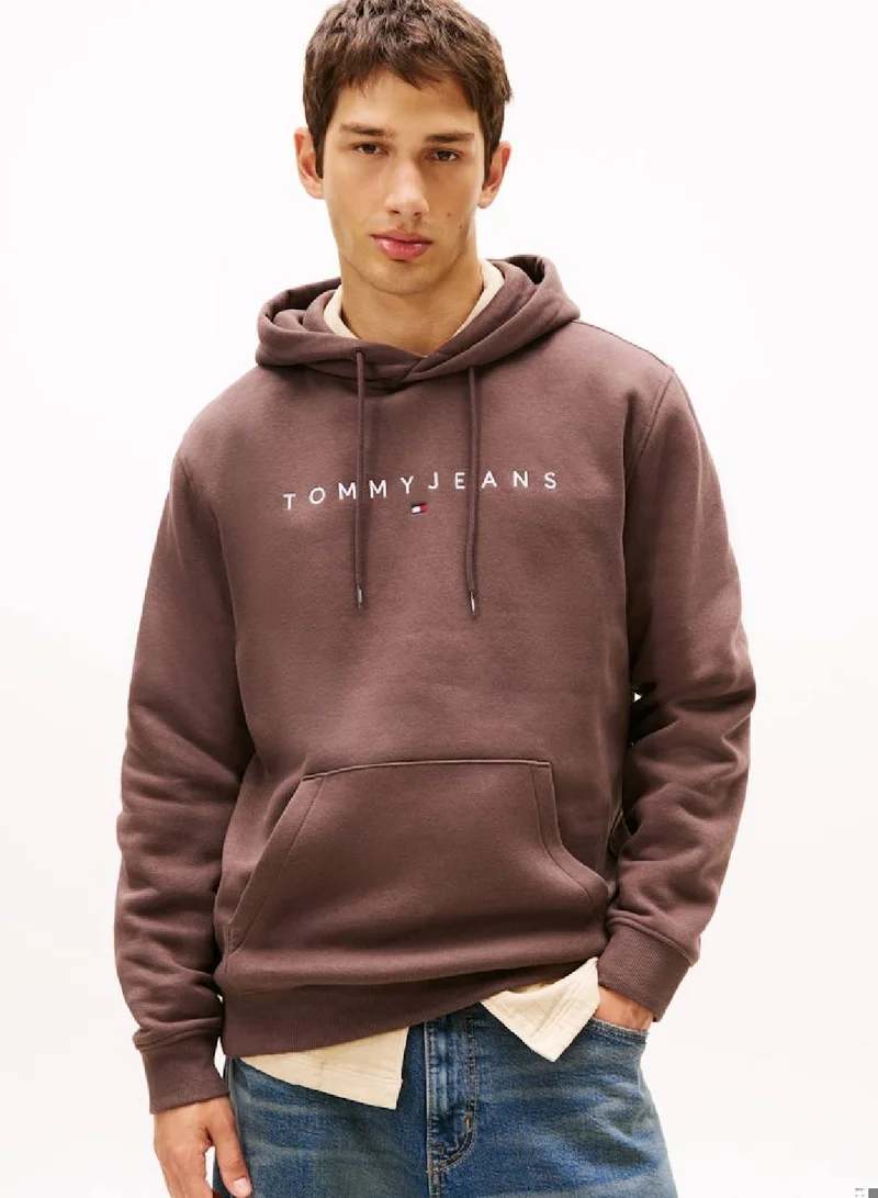 Linear Logo Embroidery Kangaroo Pocket Hoody