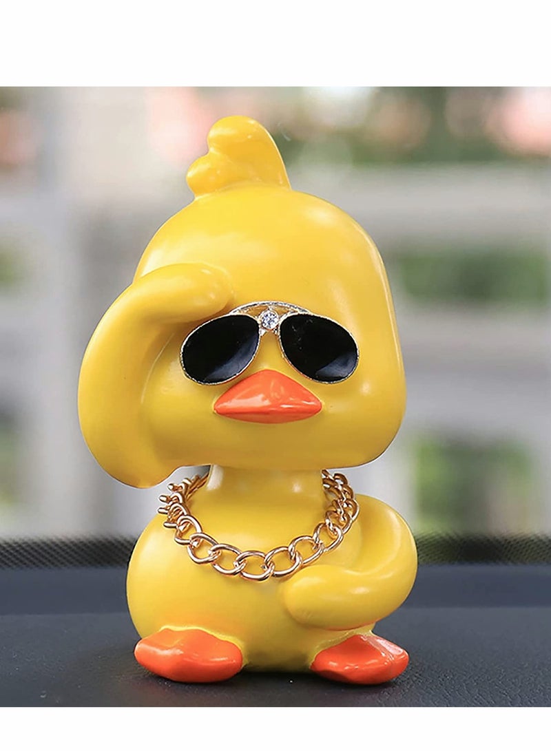 KASTWAVE Dashboard Decorations Duck Cute Yellow Duck Toy Car Ornaments Cool Duck Car Dashboard Decorations Shaking Head Doll Wave Right yellow  - Image 5