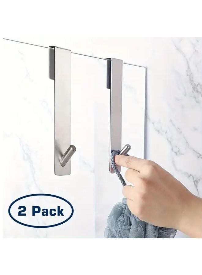 4 Pack Black Heavy Duty Stainless Steel Shower Door Hooks 50LB Load Bearing Towel Hooks - Image 2