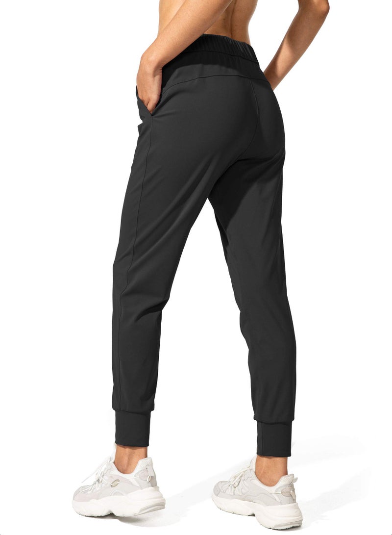 SANTINY Women's Joggers Pants Pockets Drawstring Running Sweatpants for Women Lounge Workout Jogging(Black_M) - Image 2