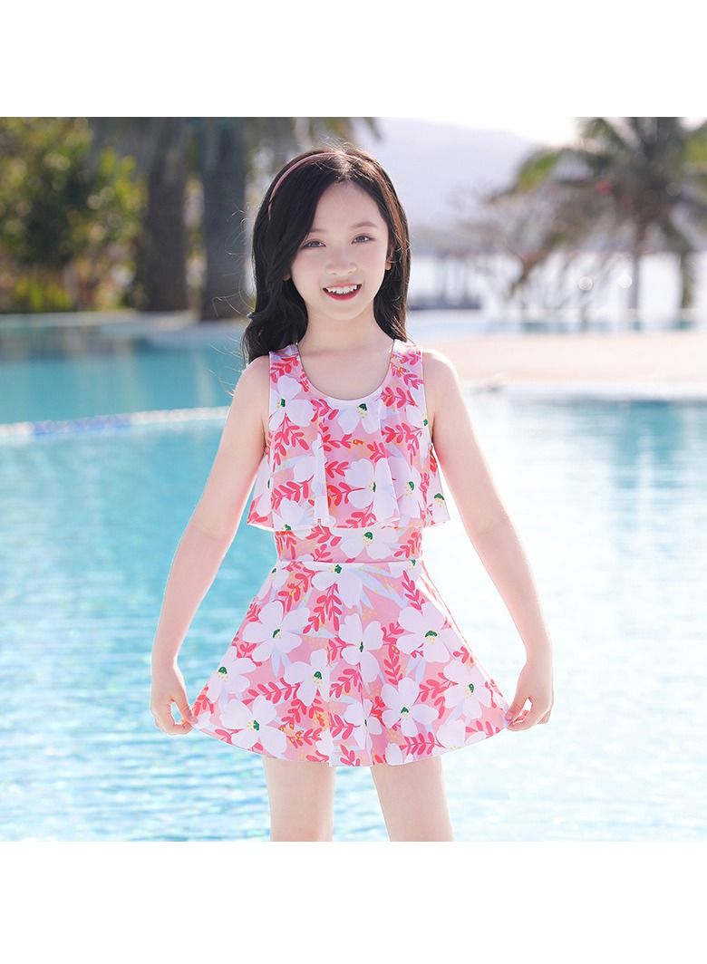 M MIAOYAN M MIAOYAN Kids Swimwear Summer Girls One Piece Swim Dress Set - Image 1