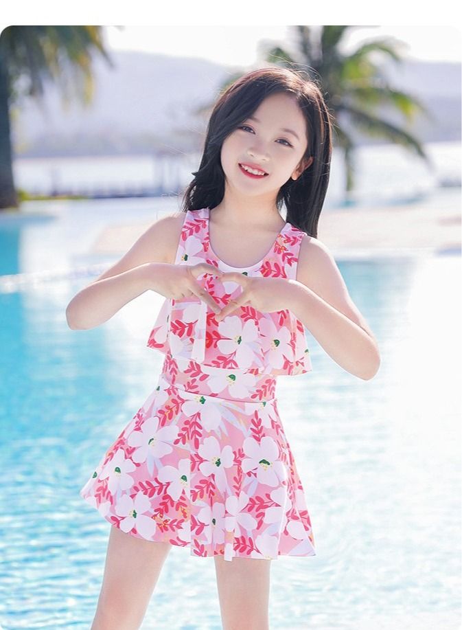 M MIAOYAN M MIAOYAN Kids Swimwear Summer Girls One Piece Swim Dress Set - Image 3