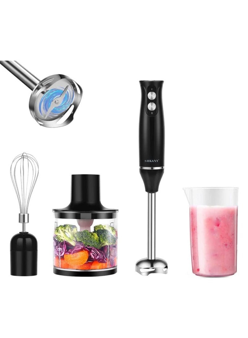 Handheld Blender, 304 Stainless Steel Whisk, 2 Speed Purée Stick, Hand Blender for Baby Food, Mashed Potatoes, Yoghurt and Vegetables  - Image 1