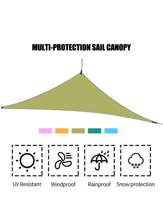 بيوينتي 13ft Rain Fly UV Resistant Sun Shade Sail Canopy, Waterproof Heavy Duty Triangle 210T Polyester Awning Sand Sunshade, for Outdoor Patio Garden Backyard Activities  - Image 4