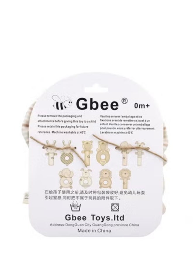 جبيه طقم ألعاب خشخيشات من القطن العضوي مصنوع من مواد عالية الجودة للأطفال، ألعاب تعليمية للأطفال الرضع - Image 3