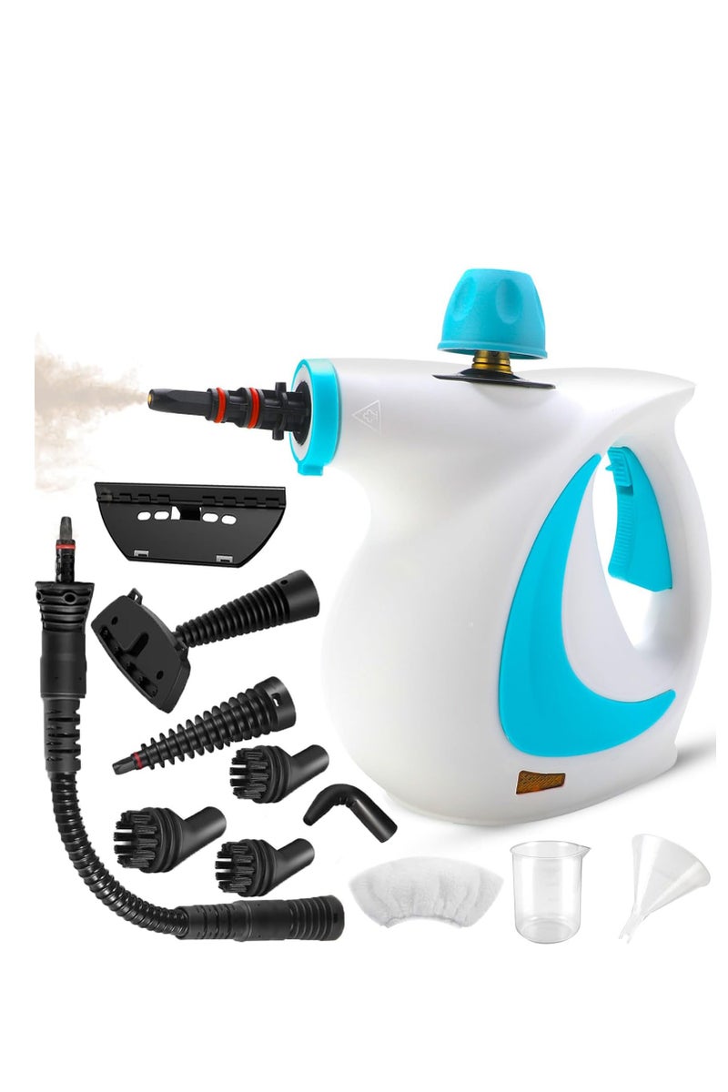 Arabest Handheld Steam Cleaner, Multipurpose Portable Pressurized Steamer with11 PCS Accessories and Safety Lock,Fast Heating,9.8FT Cord,1050W Steam Cleaner for Carpet, Couch, Clothes, Mattress, Car Seats, Kitchen, Floor Cleaning Blue/White - Image 1