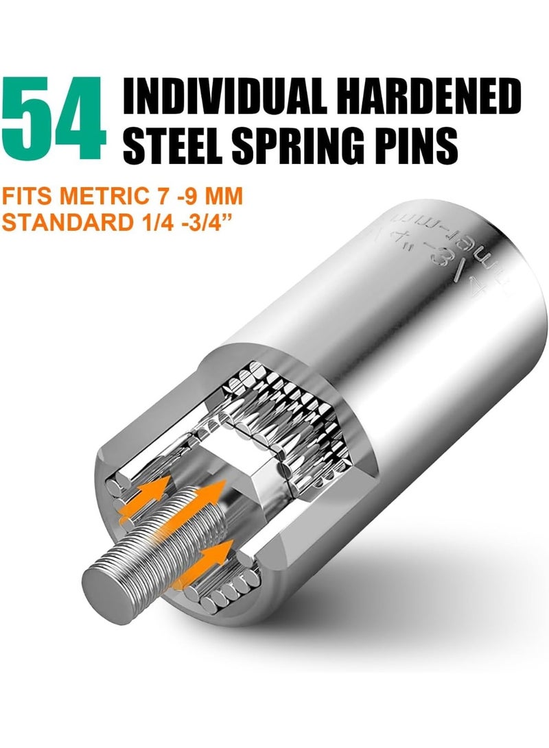 3pcs Universal Socket Wrench Ratchet Useful Tool Sets , Power Drill Adapter Retract to Form Almost Any Shape （1/4in-3/4in - Image 5