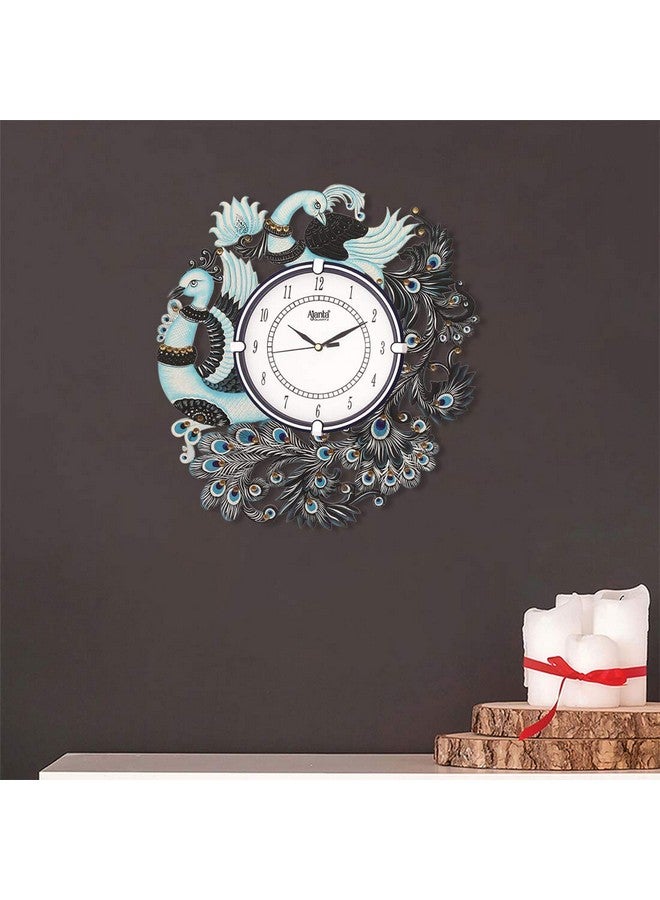 CIRCADIAN Ajanta Desginer Wooden Ethnic Handpainted Wall Clock for Home Living Room Office (13inch*13inch) - Image 3
