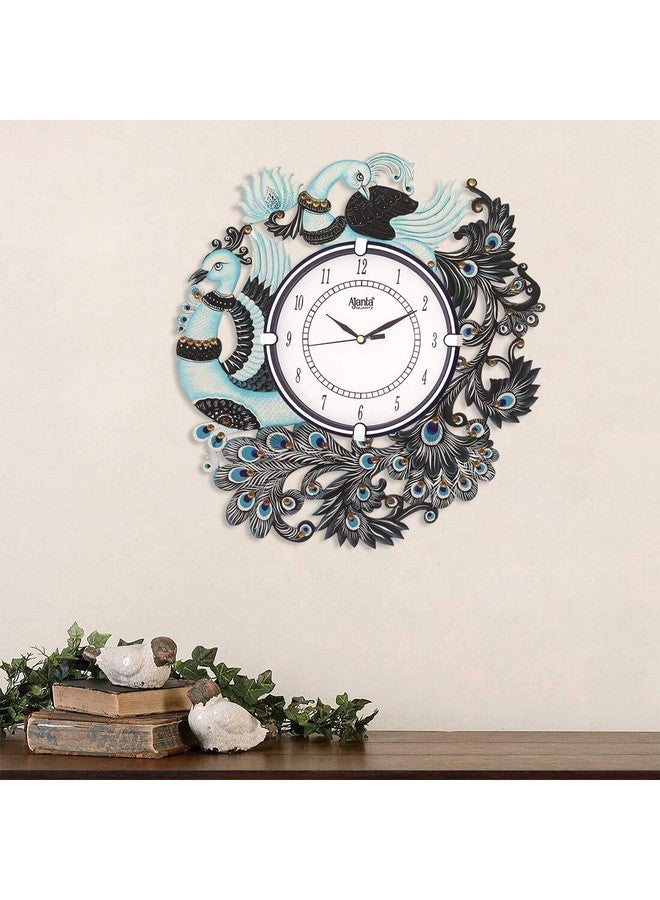 CIRCADIAN Ajanta Desginer Wooden Ethnic Handpainted Wall Clock for Home Living Room Office (13inch*13inch) - Image 4