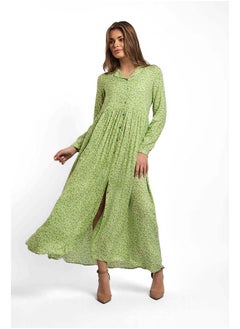 Fancy V-Neck Shirt Dress With Short Sleeves