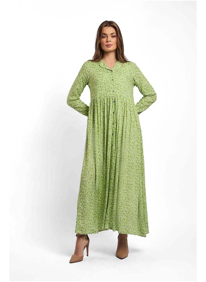 Premoda - Fancy V-Neck Shirt Dress With Short Sleeves - Image 1
