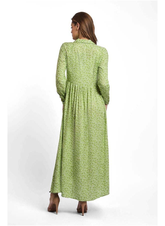 Premoda - Fancy V-Neck Shirt Dress With Short Sleeves - Image 1